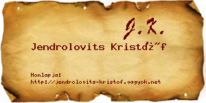 Jendrolovits Kristóf névjegykártya